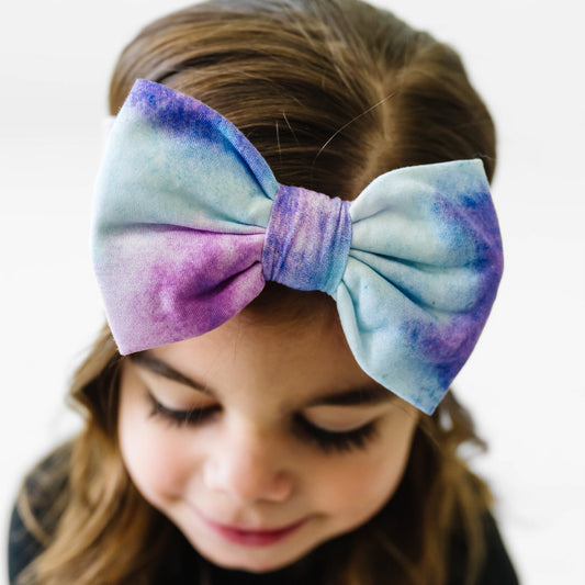 Purple Watercolor Luxe Bow Headband